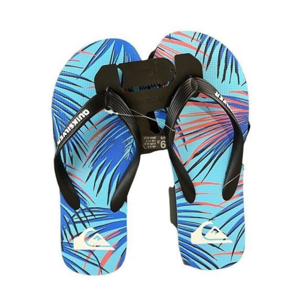 NWT QUIKSILVER Blue Black Thong Flip Flops (9)‎